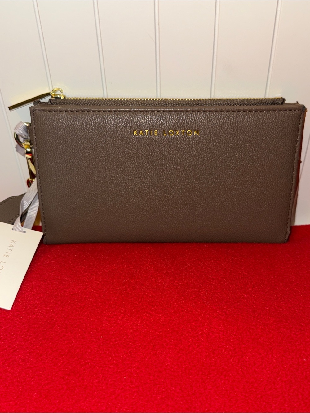 Katie Loxton Zip Zana Wristlet Wallet Mocha